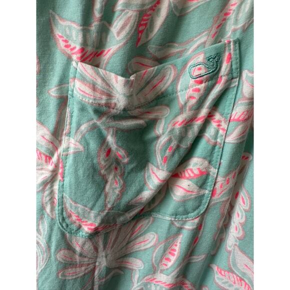 Vineyard Vines Cay Floral Island Paradise Blue & Pink Lounge Pajama Shorts Sz XL - Picture 5 of 7